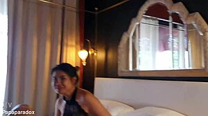 Japanese JAV schoolgirls in petite 18+ threesome with MFF action, first-time anal, rough ass licking, and submissive roleplay.