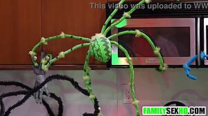 Step Family Halloween Group Sex with Teen Virgins in Old and Young 18+ Orgy