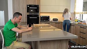 milf mother-in-law sneaks pov lesson to solve horny boy's urges