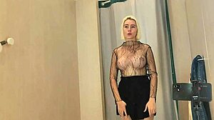 young blonde tempts with big tits and puffy nipples craving a fuck in the changing room