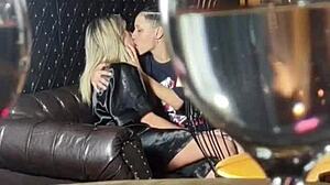 This hot brunette babe couldn't hold back and ended up fucking the black guy rough doggystyle in the club bathroom.