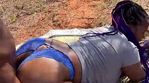 couple play time compilation with wet ebony ass and big juicy cock in forest