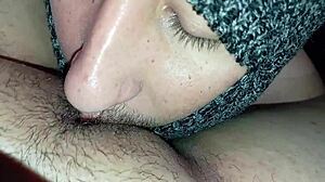 giving my horny neighbor the best oral on her big juicy pussy until she moans loud