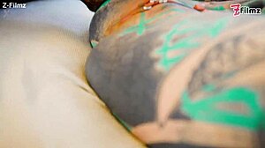 Tattooed pornstar filled with huge Italian cock from ass to mouth deepthroat gapes and covered in cum head to toe