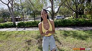 Eden west's skinny pussy milks big black cock dry