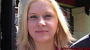 first time interracial mmf threesome stretches aaralyn's pussy with bbc?