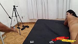 stepdad and son raw dog call girl without condom in rough threesome