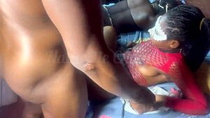 juicy pussy squirts nonstop watching big black cock bareback her ffm