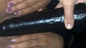 😈 watch this latina vibe her tight pussy with big double dildo deep pov creampie action 🔥