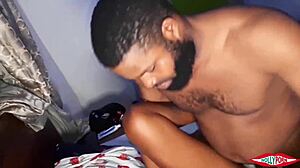 stepbros compete hard for that one tight ebony pussy in amateur threesome