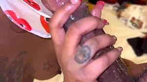 Masked Ebony Deepthroats Monster BBC Sloppily Before Rough Bareback Facial Cumshot!