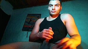 i crave stroking this muscular bodybuilder's monster cock with sexy latex gloves until he explodes cum