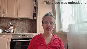 Fetish girl poses with huge kinky glasses long nails