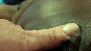 ebony milf rides white lover's cock in wet morning cowgirl creampie