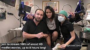 Channy Crossfire's backstage brunette blowjob ass spread and hairy pussy gaping