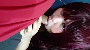 Chubby Goth Wife Sucks Dick for Huge Facial Cumshot