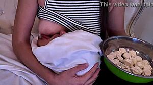 whoa, stepmom's lactating tits feed her horny adult stepson foreplay style
