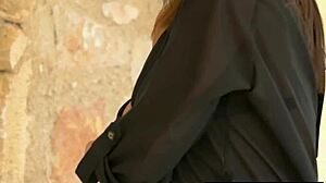 Glamorous Czech Babe Billy Raise Strips Sexy Lingerie And Poses Shaved Pussy Outdoor