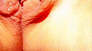 mature blonde wife spreads huge wet shaved pussy lips outdoors