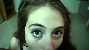 playful slut deepthroats cock begging for hot facial cumshot