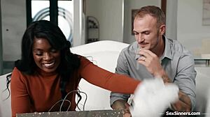 Ebony Petite Latina Submits To Rough Spanking And Domination In Bedroom Threesome