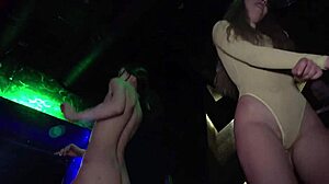 Cute Teen Taya Tutsi Strips Nude at Disco Dancing with Friend