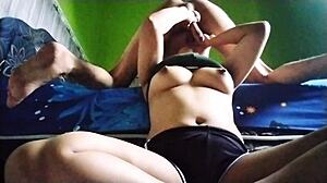 Girlfriend's short amateur blowjob hides bedroom secrets