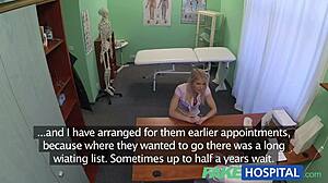 Curvy blonde nurse takes dirty doctor's hidden offer?