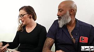 bbc shaun dam fucks inked pawg red august's wet pussy in glasses