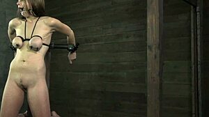 Busty babe tied and gagged, whipped hard 😈🔥