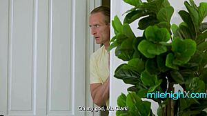 Horny Babysitter's Perky Tits Bounce as Old Man Fucks Her Tight Young Pussy