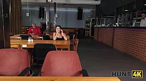 Russian petite Ara Mix in heels does rough toilet deepthroat 😈💦