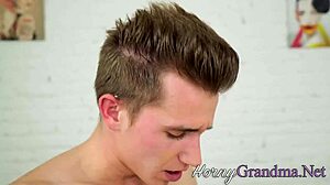 Granny Glasses Sucks Monster Cock for Facial Cumshot