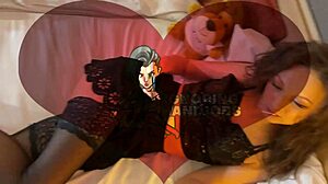 i can't stop spitting on this skinny brunette's long legs cock massage