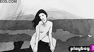 gorgeous brunette milf alexandra belle strips naked posing perfect body outdoors