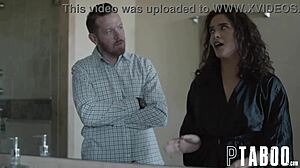 Victoria Voxxx smiles for camera while Johnny Goodluck pounds her petite teen ass