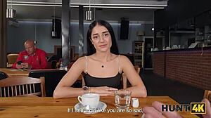 Russian petite Ara Mix in heels does rough toilet deepthroat 😈💦