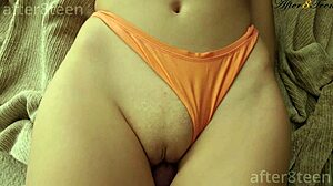 barely legal teen vibrates pussy then cums hard on soaked panties!