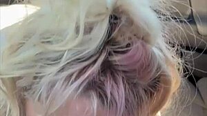 Blonde Hooker Delivers Deep BBBJ Then Bent Over for Bareback Ass Cumshot