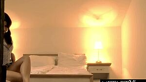 petite brunette model fingers pussy to squirting orgasm