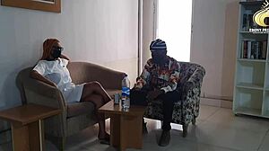 ebony nurse fucks interviewer for promotion 😈 wet pussy dripping 💦