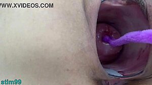 Mature Japanese milf endoscope probes deep cervix uterus cam