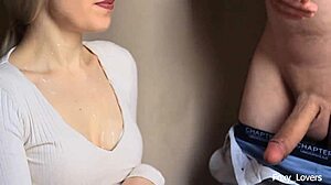 Blonde Babe's Face Sprayed Huge Cumshot After Ignoring Him