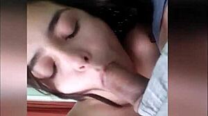 horny latina teen gives creamy handjob finish in hand homemade couple