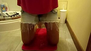 Wetting Panties Dildo Masturbation Toilet Close-Up Solo