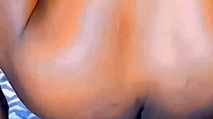 my small cock ebony shemale teases at home