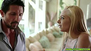 sexy teen savannah sixx drools on stepdad's huge cock before he pounds her tight pussy