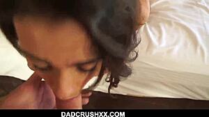 latina teen stepdaughter craves stepdad's touch for her first orgasm