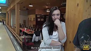 Stranger pays big cash for wild bar sex with hot Czech wife!
