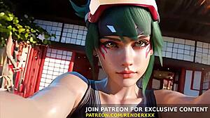 3d hentai kiriko cosplay rides overwatch cock uncensored animation